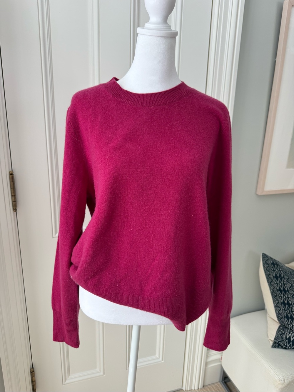 J. Crew Women's Crewneck Sweater in Fuchsia